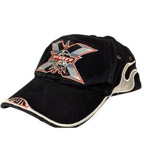 Y2K PBR Professional Bull Riders adjustable hat cap flames flag total impact